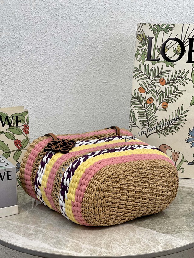 Loewe專櫃羅意威經典大象草手工編織包Basket Tote籃子手袋手提包 10125 lyw1186